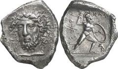 GRIECHEN LYKIEN DYNASTEN Objekt-Nr.: 263 Perikle Stater (9,93 g.), 380 / 360 v. Chr. Mzst. unbestimmt Vs.: Porträt des Dynasten in Dreiviertelansicht. Rs.: "perikle", nach r. kämpfender nackter Kriege