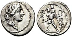 RÖMER RÖMISCHE REPUBLIK. RÖMISCHE REPUBLIK NACH 211 V. CHR. C. Iulius Caesar, 47 - 46 v. Chr. Denar (3,79g). Mzst. in Afrika. Vs.: Kopf der Venus mit Stephane n. r. Rs.: CAESAR, Aeneas trägt seinen Va