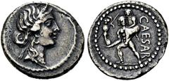 RÖMER RÖMISCHE REPUBLIK. RÖMISCHE REPUBLIK NACH 211 V. C. Iulius Caesar, 48 - 47 v. Chr. Denar (3,74g). Mzst. in Asia. Vs.: Kopf der Venus mit Stephane n. r. Rs.: CAESAR, Aeneas trägt seinen Vater Anc