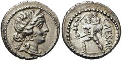 RÖMER RÖMISCHE REPUBLIK NACH 211 V. CHR. C. Iulius Caesar, 48 - 47 v. Chr. Denar (3,93g). Mzst. in Asia. Vs.: Kopf der Venus mit Stephane n. r. Rs.: CAESAR, Aeneas trägt seinen Vater Anchises u. das P