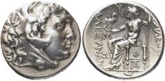 GRIECHEN MAKEDONISCHE KÖNIGE. Alexander III. der Große, 336 - 323 v. Chr. Tetra­drachme (16,86g). 230 - 200 v. Chr. Mzst. Sinope. Vs.: Kopf des Herakles im Löwenskalp n. r. Rs.: ΒΑΣΙ ΛΕΩΣ ΑΛΕΞΑΝΔΡΟΥ, 