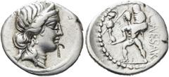 RÖMER RÖMISCHE REPUBLIK. RÖMISCHE REPUBLIK NACH 211 V. CHR. C. Iulius Caesar, 48 - 47 v. Chr. Denar (3,56g). Mzst. in Asia. Vs.: Kopf der Venus mit Stephane n. r. Rs.: CAESAR, Aeneas trägt seinen Vate