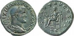 RÖMISCHE KAISERZEIT Objekt-Nr.: 453 Maximinus Thrax, 235 - 238 n. Chr. AE Sesterz (21,17 g.), 235 - 238 n. Chr. Mzst. Rom. Vs.: MAXIMINVS PIVS AVG GERM, bekl. Büste des Maximinus mit Lorbeerkranz n.r.