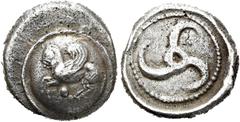 GRIECHEN LYKIEN. DYNASTEN. Khinakha (?). 1/3 Stater (3.13g). ca. 460 - 440 v. Chr. Vs.: N. l. fliegender Pegasos auf Rundschild, darunter Punkt. Rs.: Triskeles in rundem Incusum, darum schmaler Perlkr