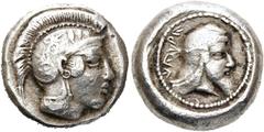 GRIECHEN LYKIEN. DYNASTEN. Kherei. Stater (4.07g). 430 - 400 v. Chr. Mzst.Xanthos. Vs.: Kopf der Athena mit lorbeergeschmücktem attischen Helm n. r. Rs.: 'khere', Kopf des Dynasten mit Kyrbasia und la