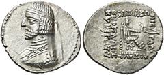 GRIECHEN PARTHER. ARSAKIDEN. Phraates III., 70 - 57 v. Chr. Drachme (4.10g). Mzst.Susa. Vs.: Bärtige Büste mit Diadem n. l. Rs.: ΒΑΣΙΛΕΩΣ / ΜΕΓΑΛΟΥ / ΑΡΣΑΚΟΥ / ΦΙΛΟΠΑΤΕΡΟΣ / ΕΥΕΡΓΕΤΟΥ / ΕΠΙΦΑΝΟΥΣ / ΦΙ