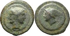 RÖMER RÖMISCHE REPUBLIK. AES GRAVE. Anonym, 280 - 245 v. Chr. As (260.00g). Mzst.Rom. Vs.: Janusartiger Doppelkopf der Dioskuren, oben I. Rs.: Kopf des Merkur mit geflügeltem Petasos n. l., oben I. Cr