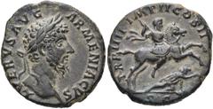 RÖMER RÖMISCHE KAISERZEIT Lucius Verus, 161 - 169 n. Chr. As (8.47g). Geprägt unter Marc Aurel, 164 n. Chr. Mzst.Rom. Vs.: L VERVS AVG ARMENIACVS, Kopf mit Lorbeerkranz n. r. Rs.: TR P IIII IMP II COS