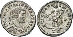 RÖMER RÖMISCHE KAISERZEIT Maximianus Herculius, 285 - 310 n. Chr. Follis (11.52g). 298 - 299 n. Chr. Mzst.Augusta Treverorum. Vs.: IMP MAXIMIANVS P F AVG, drapierte Panzerbüste mit Lorbeerkranz n. r. 