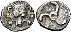 GRIECHEN GRIECHEN LYKIEN. DYNASTEN. Trbbenimi, ca. 380 - 370 v. Chr. 1/3 Stater (2.63g). 390 - 370 v. Chr. Mzst.Wedrei. Vs.: Löwenskalp in Vorderansicht. Rs.: Triskeles in rundem Incusum, darin "trebb
