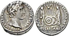 RÖMER RÖMER RÖMISCHE KAISERZEIT Augustus, 27 v. Chr. - 14 n. Chr. Denar (3.78g). 2 v. Chr. - 4 n. Chr. Mzst.Lugdunum. Vs.: CAESAR AVGVSTVS DIVI F PATER PATRIAE, Kopf mit Lorbeerkranz n. r. Rs.: AVGVST