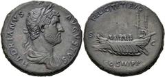 RÖMER RÖMER RÖMISCHE KAISERZEIT Hadrian, 117 - 138 n. Chr. Sesterz (25.00g). ca. 129 - 130 n. Chr. Mzst.Rom. Vs.: HADRIANVS AVGVSTVS, drapierte Büste mit Lorbeerkranz n. r. Rs.: FELICITATI AVG / S - C
