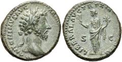 RÖMER RÖMER RÖMISCHE KAISERZEIT Marcus Aurelius, 161 - 180 n. Chr. As (10.48g). 164 - 165 n. Chr. Mzst.Rom. Vs.: M ANTONINVS AVG ARMENIACVS P M, Kopf mit Lorbeerkranz n. r. Rs.: LIBERAL AVG TR P XIX I