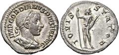 RÖMER RÖMER RÖMISCHE KAISERZEIT Gordian III., 238 - 244 n. Chr. Denar (2.91g). 241 - 243 n. Chr. Mzst.Rom. Vs.: IMP GORDIANVS PIVS FEL AVG, drapierte Panzerbüste mit Lorbeerkranz n. r. Rs.: IOVIS STAT