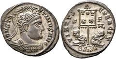 RÖMER RÖMER RÖMISCHE KAISERZEIT Constantin I., der Große, 307 - 337 n. Chr. Follis (3.15g). 320 n. Chr. Mzst.Siscia. Vs.: CONSTA-NTINVS AVG, behelmte Panzerbüste n. r. Rs.: VIRTVS EXERCIT / S - F / BS