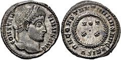RÖMER RÖMER RÖMISCHE KAISERZEIT Constantin I., der Große, 307 - 337 n. Chr. Follis (2.94g). 320 - 321 n. Chr. Mzst.Siscia. Vs.: CONSTAN-TINVS AVG, Kopf mit Lorbeerkranz n. r. Rs.: D N CONSTANTINI MAX 