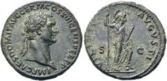 RÖMER RÖMISCHE KAISERZEIT. Domitian, 81 - 96 n. Chr. AE As ø 28mm (11,26g). 87 n. Chr. Mzst. Rom. Vs.: IMP CAES DOMIT AVG GERM COS XIII CENS PER P P, Kopf mit Lorbeerkranz n. r. Rs.: VIRTVTI AVGVSTI /