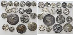 LOTS Diverses - Sammlung subaerate Münzen. AE Interessante Zusammenstellung antiker Silbermünzen mit Bronzekern vom 5. Jh. v. Chr. (Thourioi) über diverse Beispiele aus Magna Graecia (Tarent, Neapolis
