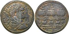 RÖMISCHE PROVINZIALPRÄGUNGEN UNBESTIMMTES KLEINASIEN. LAODIKEIA AM LYKOS. Caracalla, 197 - 217 n. Chr. AE Medaillon ø 39mm (32,51g). 215/6 n. Chr. Vs.: ΑΥ Κ Μ ΑΝ-ΤΩΝΕΙΝΟΣ, drapierte Panzerbüste mit Lo