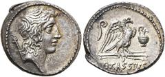 RÖMER RÖMISCHE REPUBLIK. RÖMISCHE REPUBLIK NACH 211 V. CHR. Q. Cassius Longinus, 55 v. Chr. Denar ø 20mm (3,95g). Mzst. Rom. Vs.: Kopf des Genius Populi Romani n. r., dahinter Zepter. Rs.: Q CASSIVS, 