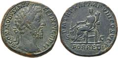 RÖMER KAISERZEIT. Commodus, 177 - 192 n. Chr. AE Sesterz ø 31mm (23,28g). 188 n. Chr. Mzst. Rom. Vs.: M COMMODVS ANT P FELIX AVG BRIT, Kopf mit Lorbeerkranz n. r. Rs.: P M TR P XIII IMP VIII COS V P P