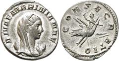 RÖMER KAISERZEIT. Diva Mariniana, gest. vor 253 n. Chr. Antoninian ø 20mm (3,93g). 254 - 256 n. Chr. Mzst. Viminacium. Vs.: DIVAE MARINIANAE, drapierte Büste capite velato auf Mondsichel n. r. Rs.: CO