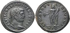 RÖMER KAISERZEIT. Constantius I. Chlorus als Caesar, 293 - 305 n. Chr. AE Follis ø 28mm (10,23g). 296 - 297 n.Chr. Mzst. Herakleia. Vs.: FL VAL CONSTANTIVS NOB CAES, Kopf mit Lorbeerkranz n. r. Rs.: G