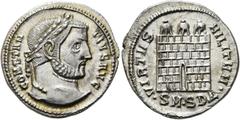 RÖMER KAISERZEIT. Constantius I. Chlorus, 305 - 306 n. Chr. Argenteus ø 20mm (3,33g). 305 - 306 n. Chr. Mzst. Serdica. Vs.: CONSTAN-TIVS AVG, Kopf mit Lorbeerkranz n. r. Rs.: VIRTVS MILITVM / ·SM·SDΔ·