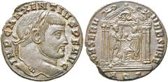 RÖMER KAISERZEIT. Maxentius, 306 - 312 n. Chr. AE Follis ø 25mm (6,36g). 309 - 310 n. Chr. Mzst. Aquileia. Vs.: IMP C MAXENTIVS P F AVG, Kopf mit Lorbeerkranz n. r. Rs.: CONSERV VRB SVAE / AQΓ, in ein