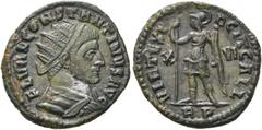 RÖMER KAISERZEIT. Constantin I., der Große, 307 - 337 n. Chr. AE Follis ø 20mm (2,95g). 312 - 313 n. Chr. Mzst. Rom. Vs.: FL VAL CONSTANTINVS AVG, drapierte Panzerbüste mit Strahlenkrone n. r. Rs.: VI