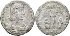 RÖMER KAISERZEIT. Constantius II., 337 - 361 n. Chr. Miliarense ø 22mm (5,33g). 355 - 361 n. Chr. Mzst. Konstantinopel. Vs.: D N CONSTAN-TIVS MAX AVG, drapierte Panzerbüste mit Perlendiadem n. r. Rs.: