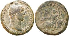 RÖMER RÖMISCHE KAISERZEIT. Hadrian, 117 - 138 n. Chr. AE Dupondius oder As ø 24mm (15,26g). 130 - 138 n. Chr. Mzst. Rom. Vs.: HADRIANVS AVG COS III P P, Kopf n. r. Rs.: TELLVS STABIL / S C, Tellus lie