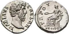 RÖMER RÖMISCHE KAISERZEIT. Aelius Caesar, 137 n. Chr. Denar ø 16mm (3,41g). Mzst. Rom. Vs.: L AELIVS CAESAR, Kopf n. r. Rs.: TR POT COS II / CONCORD, Concordia mit Patera sitzt auf Füllhorn gestützt n