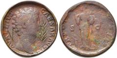 RÖMER RÖMISCHE KAISERZEIT. Marcus Aurelius als Caesar, 139 - 161 n. Chr. AE Sesterz ø 30mm (23,36g). 149 n. Chr Mzst. Rom. Vs.: AVRELIVS CAE-SAR AVG PII F, Büste mit Gewand auf l. Schulter n. r. Rs.: 