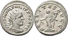 RÖMER RÖMISCHE KAISERZEIT. Philipp I. Arabs, 244 - 249 n. Chr. Antoninian ø 21mm (3,91g). 244 - 247 n. Chr. Mzst. Rom. Vs.: IMP M IVL PHILIPPVS AVG, drapierte Panzerbüste mit Strahlen­krone n. r. Rs.: