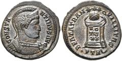 RÖMER RÖMISCHE KAISERZEIT. Constantin I., der Große, 307 - 337 n. Chr. AE Follis ø 20mm (4,00g). 323 n. Chr. Mzst. Treveris. Vs.: CONSTA-NTINVS AVG, behelmte Panzerbüste n. r. Rs.: BEATA TRAN-QVILLITA