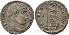 RÖMER RÖMISCHE KAISERZEIT. Constantin I., der Große, 307 - 337 n. Chr. AE Follis ø 19mm (3,21g). 327 - 328 n. Chr. Mzst. Konstantinopel. Vs.: CONSTANTI-NVS MAX AVG, Kopf mit Rosettendiadem n. r. Rs.: 