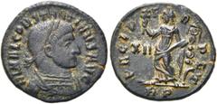 RÖMER RÖMISCHE KAISERZEIT. Constantin I., der Große, 307 - 337 n. Chr. AE 1/2 Follis ø 16mm (2,20g). 312 - 313 n. Chr. Mzst. Rom. Vs.: FL VAL CONSTANTINVS AVG, Panzerbüste mit Lorbeerkranz n. r. Rs.: 