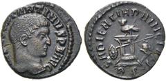 RÖMER RÖMISCHE KAISERZEIT. Constantin I., der Große, 307 - 337 n. Chr. AE 1/4 Follis ø 13mm (1,21g). 313 n. Chr. Mzst. Rom. Vs.: IMP CONSTANTINVS P F AVG, Kopf n. r. Rs.: SAPIENTIA PRINCIPIS / RS, Eul