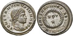 RÖMER RÖMISCHE KAISERZEIT. Constantin II. als Caesar, 317 - 337 n. Chr. AE Follis ø 19mm (3,40g). 321 - 324 n. Chr. Mzst. Siscia. Vs.: CONSTANTINVS IVN NOB C, Kopf mit Lorbeerkranz n. r. Rs.: CAESARVM