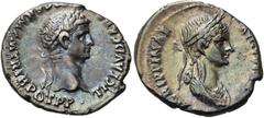 RÖMER RÖMISCHE KAISERZEIT. Claudius, 41 - 54 n. Chr. Denar ø 19mm (3,67g). 50 n. Chr. Mzst. Rom. Vs.: TI CLAVD CAESAR AVG GERM P M TRIB POT P P, Kopf des Claudius mit Lorbeerkranz n. r. Rs.: AGRIPPINA