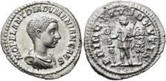 RÖMER RÖMISCHE KAISERZEIT. Diadumenian als Caesar, 217 - 218 n. Chr. Denar ø 20mm (3,04g). Mzst. Rom. Vs.: M OPEL ANT DIADVMENIAN CAES, drapierte Panzerbüste n. r. Rs.: PRINC IVVENTVTIS, Diadumenian m