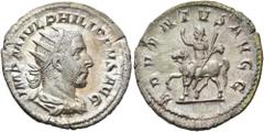 RÖMER RÖMISCHE KAISERZEIT. Philipp I. Arabs, 244 - 249 n. Chr. Antoninian ø 23mm (3,88g). 244 - 247 n. Chr. Mzst. Rom. Vs.: IMP M IVL PHILIPPVS AVG, drapierte Panzerbüste mit Strahlenkrone n. r. Rs.: 