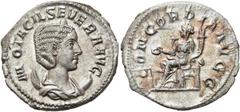 RÖMER RÖMISCHE KAISERZEIT. Otacilia Severa, 244 - 249 n. Chr. Antoninian ø 22mm (4,09g). 246 - 248 n. Chr. Mzst. Rom. Vs.: M OTACIL SEVERA AVG, drapierte Büste mit Diadem auf Mondsichel n. r. Rs.: CON