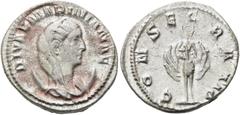 RÖMER RÖMISCHE KAISERZEIT. Diva Mariniana, gest. vor 253 n. Chr. Antoninian ø 22mm (3,57g). 257 - 260 n. Chr. Mzst. Rom. Vs.: DIVAE MARINIANAE, drapierte Büste capite velato auf Mondsichel n. r. Rs.: 