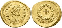 RÖMER RÖMISCHE KAISERZEIT. Aelia Eudocia, 423 - 443 n. Chr. Tremissis ø 14mm (1,42g). 430 - 440 n. Chr. Mzst. Konstantinopel. Vs.: AEL EVDO-CIA AVG, drapierte Büste mit Diadem n. r. Rs.: CONOB*, Kranz