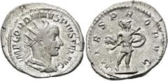 RÖMER RÖMISCHE KAISERZEIT. Gordian III., 238 - 244 n. Chr. Antoninian ø 23mm (3,71g). 241 - 243 n. Chr. Mzst. Rom. Vs.: IMP GORDIANVS PIVS FEL AVG, drapierte Panzerbüste mit Strahlenkranz n. r. Rs.: M
