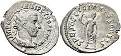 RÖMER RÖMISCHE KAISERZEIT. Philipp I. Arabs, 244 - 249 n. Chr. Antoninian ø 24mm (4,44g). Mzst. Antiochia. Vs.: IMP C M IVL PHILIPPVS P F AVG P M, drapierte Panzerbüste mit Strahlenkrone n. r. Rs.: SP