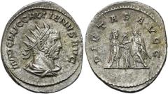RÖMER RÖMISCHE KAISERZEIT. Gallienus (Samtherrschaft), 253 - 260 n. Chr. Antoninian ø 24mm (3,95g). 2. Emission, 256 - 260 n. Chr. Mzst. Samosata. Vs.: IMP C P LIC GALLIENVS AVG, drapierte Büste mit S