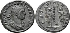 RÖMER RÖMISCHE KAISERZEIT. Florianus, 276 n. Chr. Antoninian ø 22mm (3,42g). 276 n. Chr. Mzst. Serdica. Vs.: IMP C M AN FLORIANVS AVG, Panzerbüste mit Strahlenkrone n. r. Rs.: PRO- VIDEN D-EOR / Γ, Pr